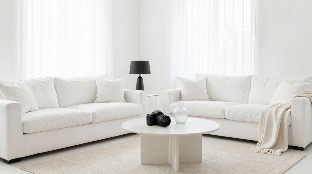 15 Ways to Create Your Dream White Living Room 5 all white depth with restrained accents