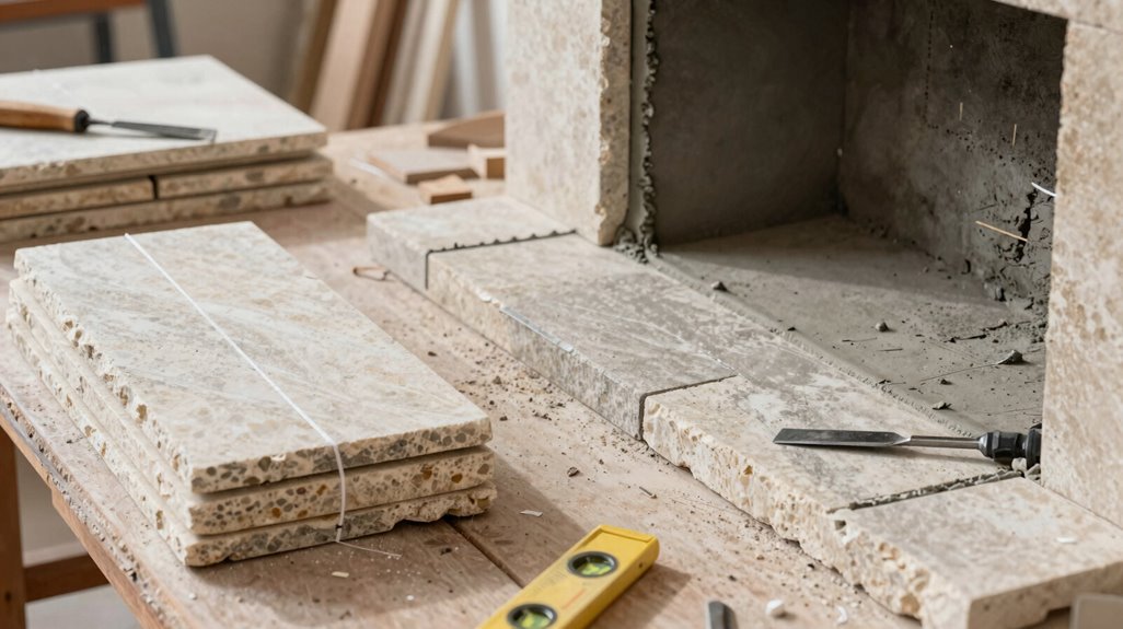 10 Steps to Create a Fireplace Hearth From Scratch 6 backer board flush with floor