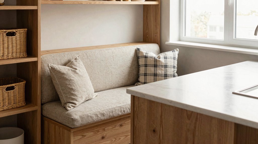 10 DIY Banquette Seating Ideas for Cozy Kitchen Nooks 5 banquette island dining with storage