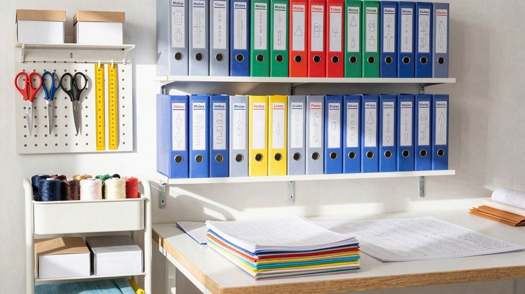 binder organization for sewing patterns