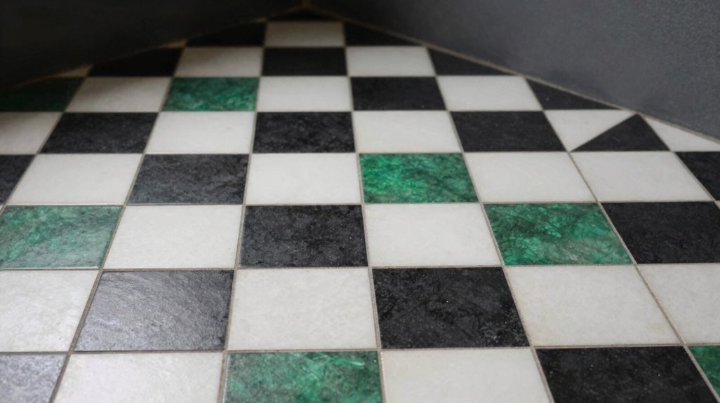10 Peel and Stick Floor Tile Ideas to Transform Any Room 5 bold geometric vinyl tiling creates space
