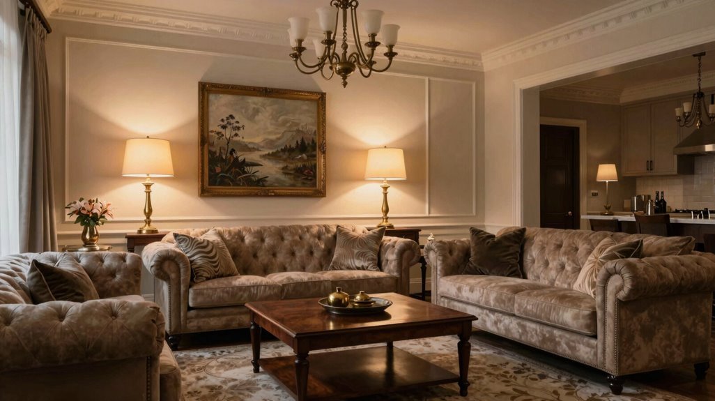 How to Design a Ralph Lauren Living Room 7 brass candlestick lamps dimmable