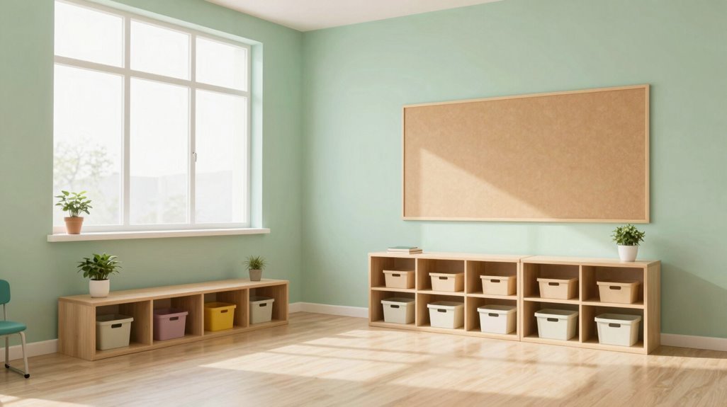 calm classroom with color coding