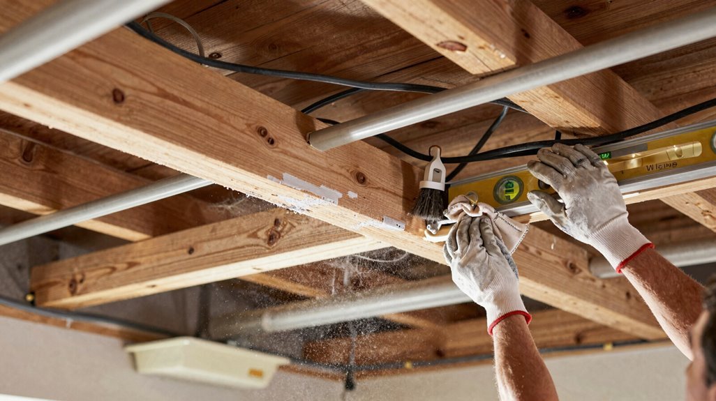 How to Paint an Exposed Basement Ceiling (Step-by-Step Guide) 2 clean joists pipes wires prep