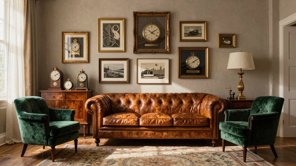 collected gallery wall with antiques