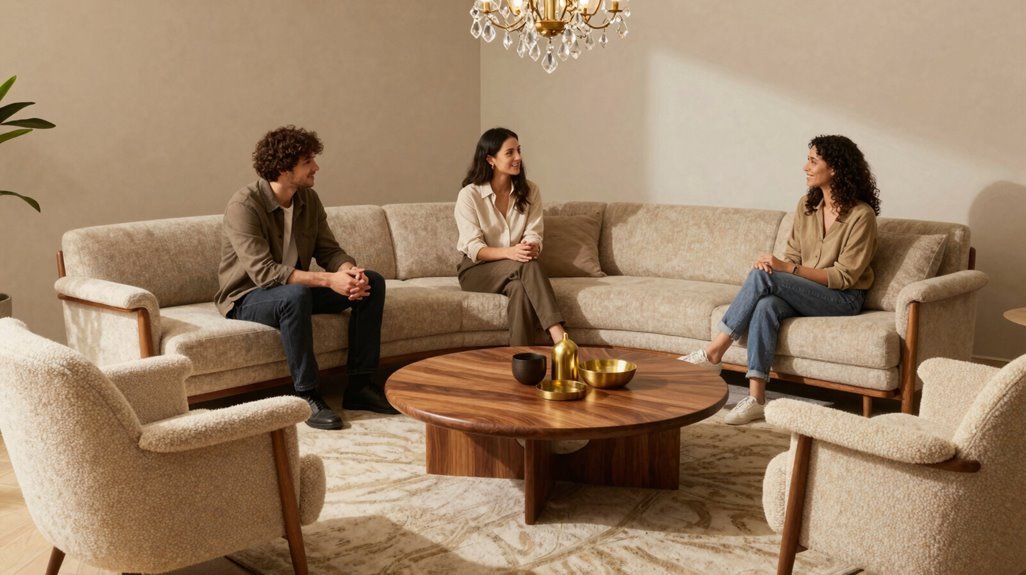 How to Decorate a Mid-Century Modern Living Room 3 conversation focused seating modular intimate reach