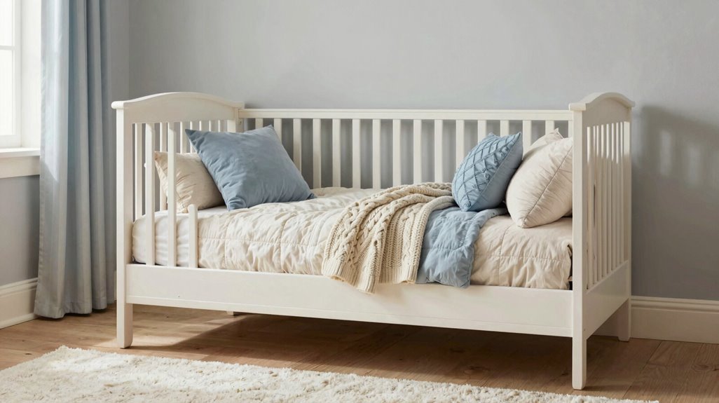 convertible crib for growth years white natural
