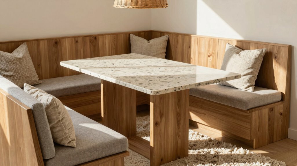 10 DIY Banquette Seating Ideas for Cozy Kitchen Nooks 4 corner banquette measurements for usability