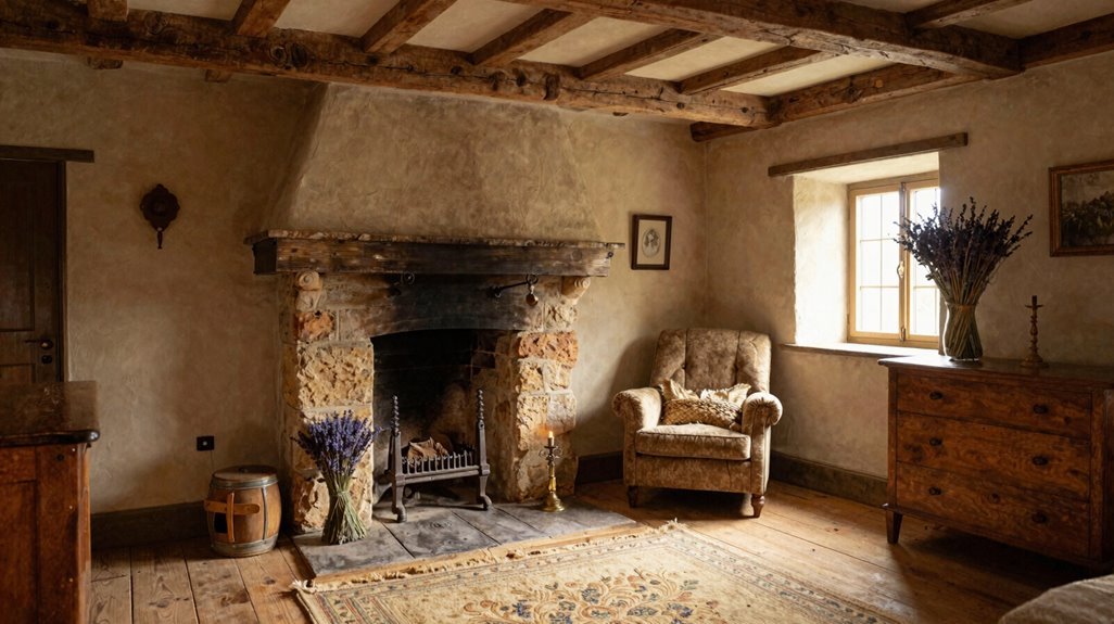cozy low ceilings with beams