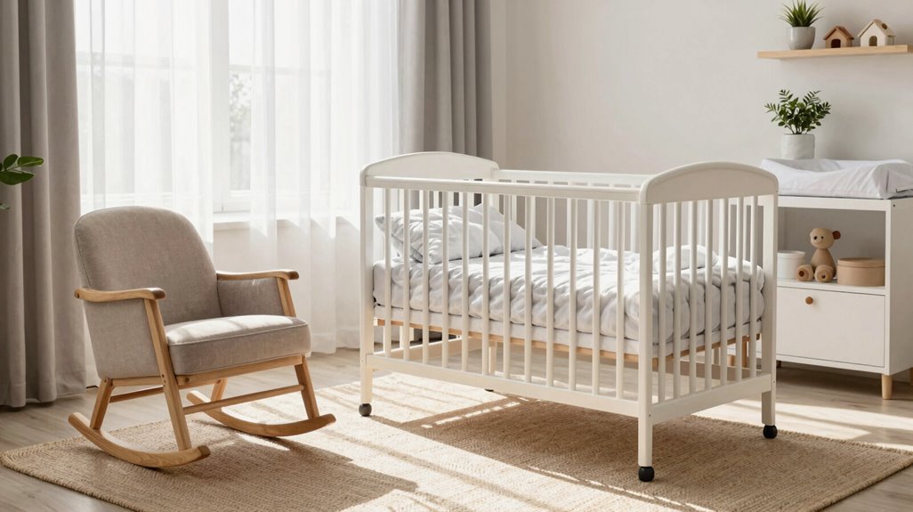 7 Baby Nursery Ideas for Your Little One 2 crib centered nursery with accessible rocker