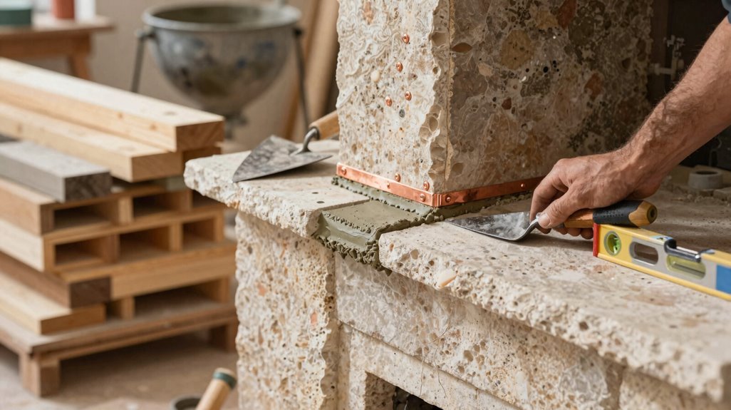 How to Create a Fireplace Hearth in 3 Steps 3 cure grout seal hearth thoroughly