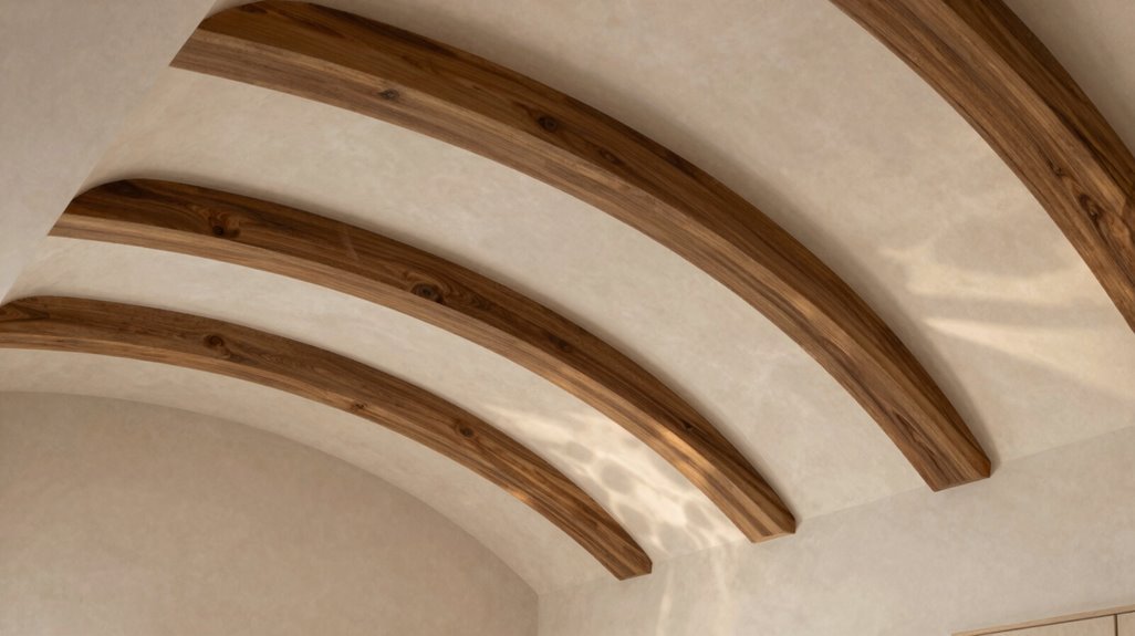 10 Faux Wood Beam Ceiling Ideas That Transform Any Room 7 curved beams accent rounded ceilings