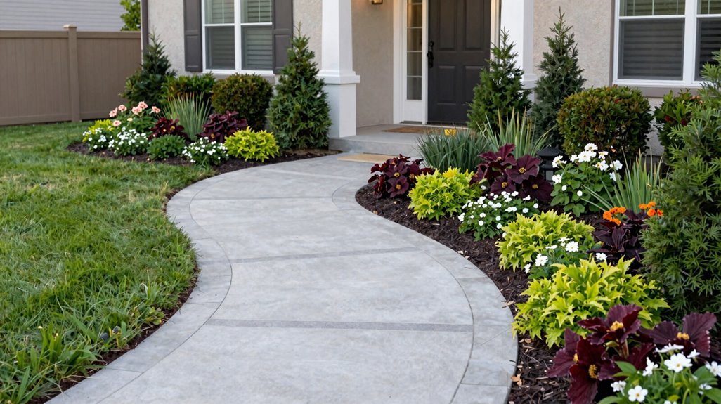 7 Front of House Landscaping Ideas That Boost Curb Appeal 1 curved walkway welcomes with feng shui