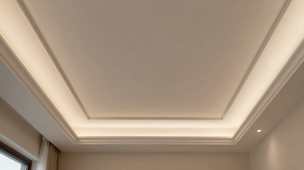 dark tray ceiling contrasting edges