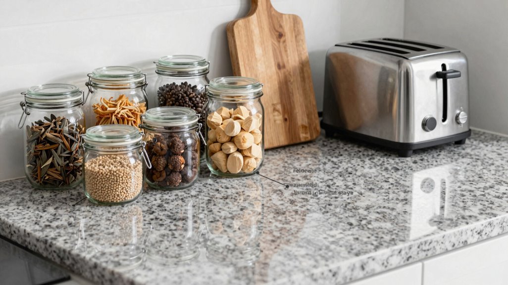 7 Steps to Organize Kitchen Counters—A Complete Guide 2 declutter relocate label maintain