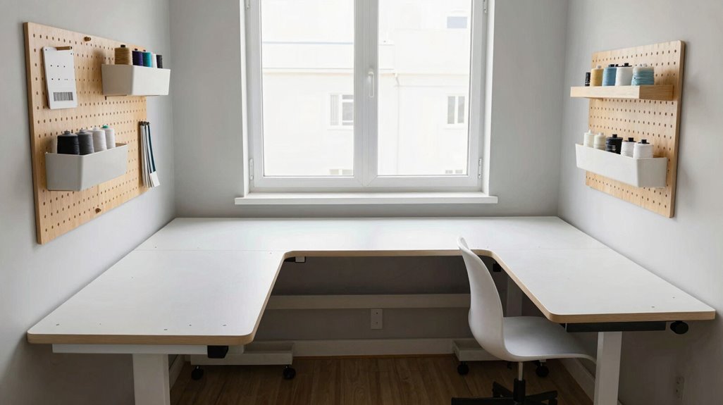 dedicated cutting space first larger than sewing area
