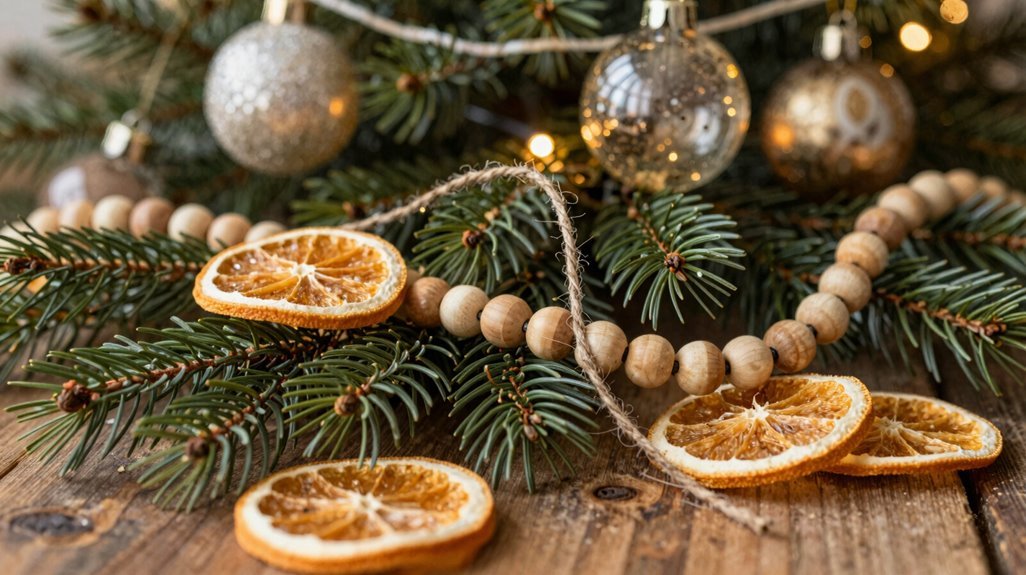 7 Vintage Christmas Tree Ideas for a Nostalgic Holiday 6 dried citrus wooden beads glass
