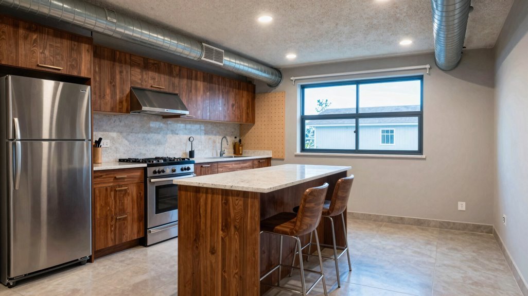 Basement Kitchen Ideas for Low Ceilings 2 egress wells permits integration