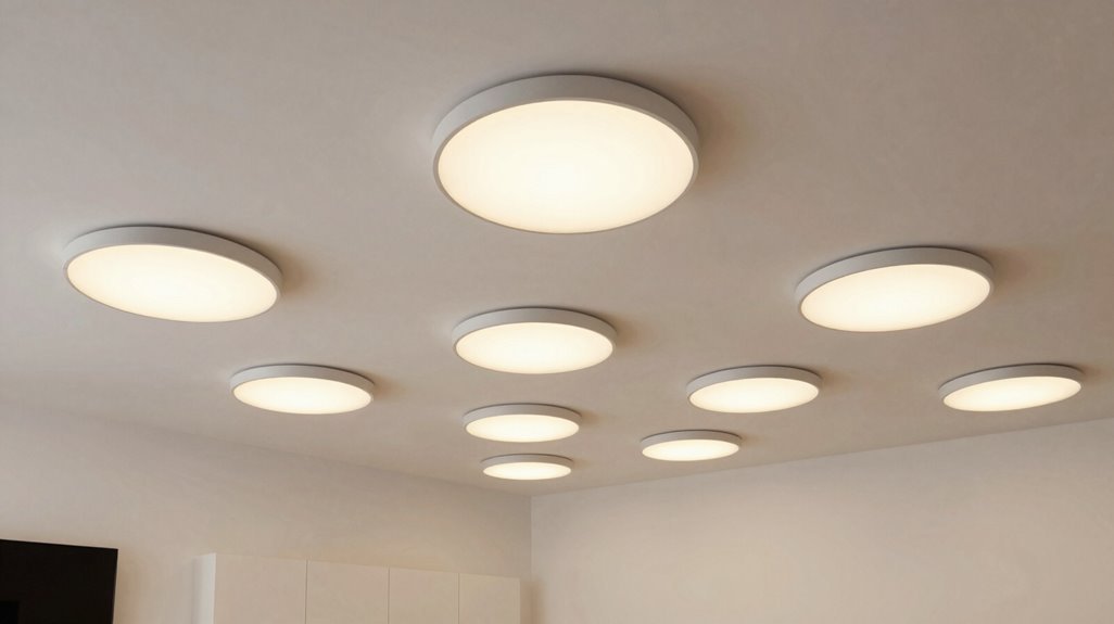 evenly spaced flush mount illumination