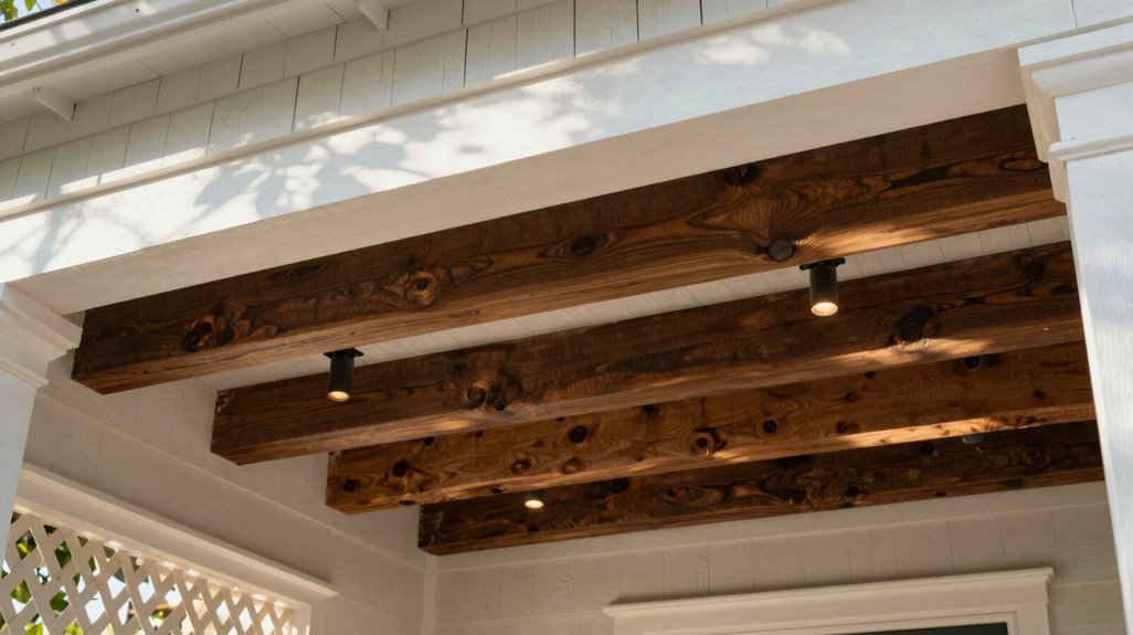 10 Porch Ceiling Ideas to Transform Your Outdoor Space 2 exposed beams rustic maintenance plan