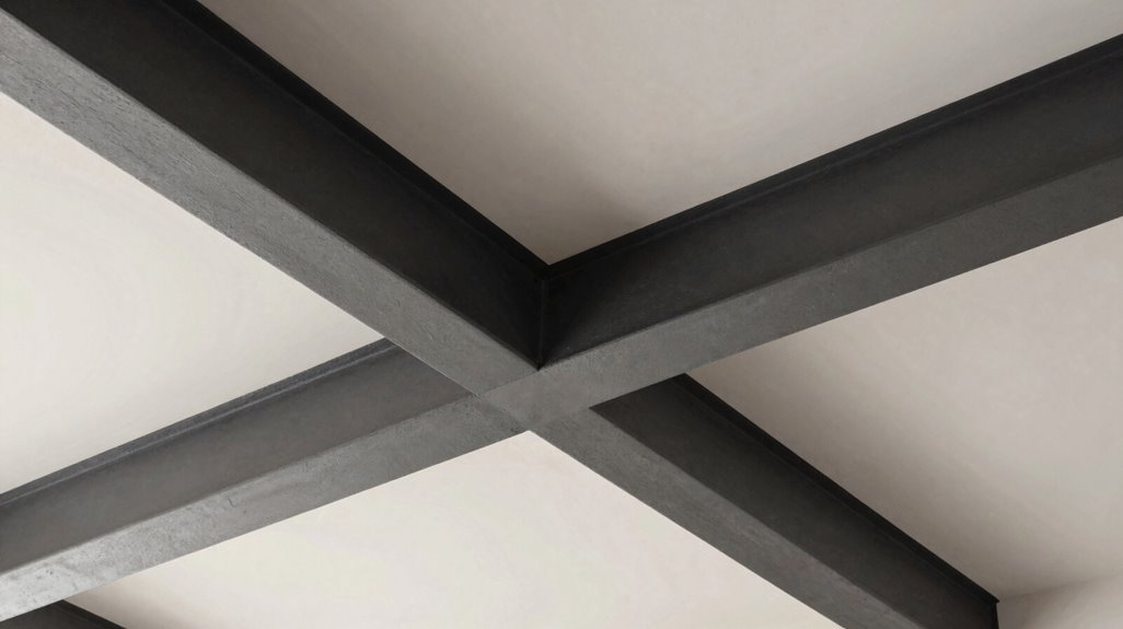 faux beams with painted slats