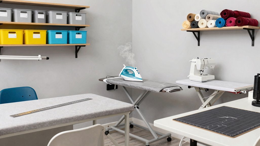 five sewing work zones system