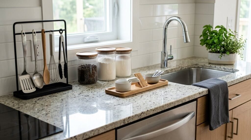 five steps to declutter counters