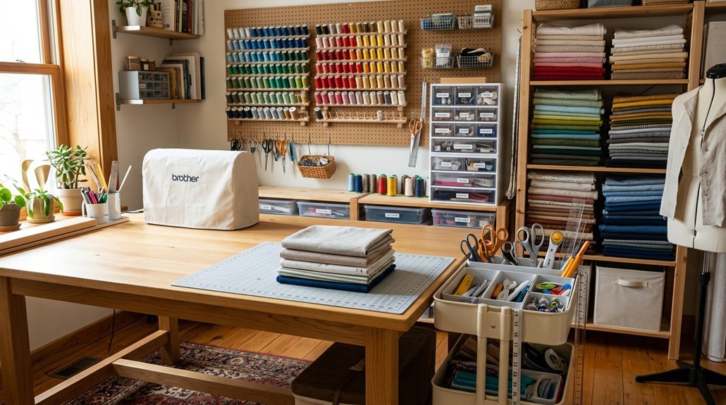 five steps to organize sewing room