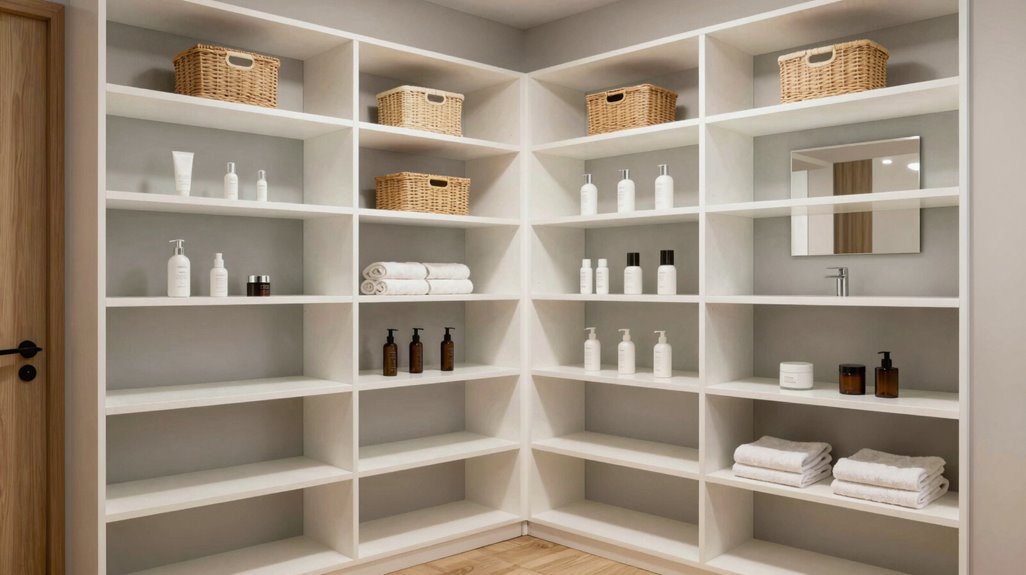 floor to ceiling full wall shelving organization