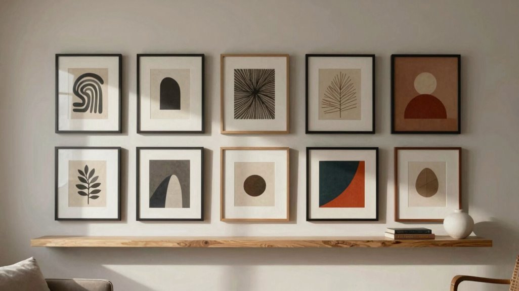 The 7 Best Ways to Style Living Room Wall Art 1 framed art textures built ins
