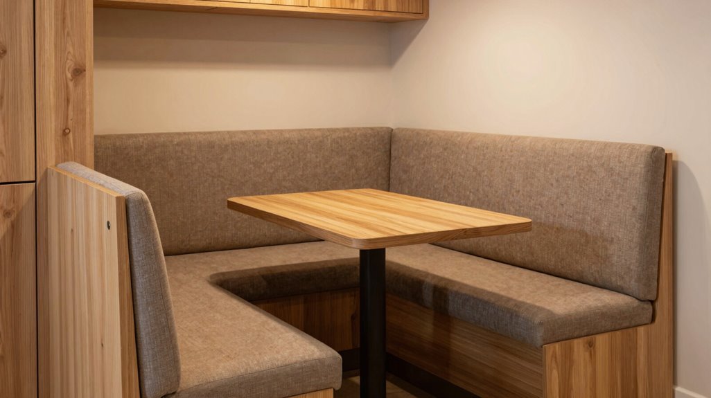 10 DIY Banquette Seating Ideas for Cozy Kitchen Nooks 2 freestanding rattan banquette cushions