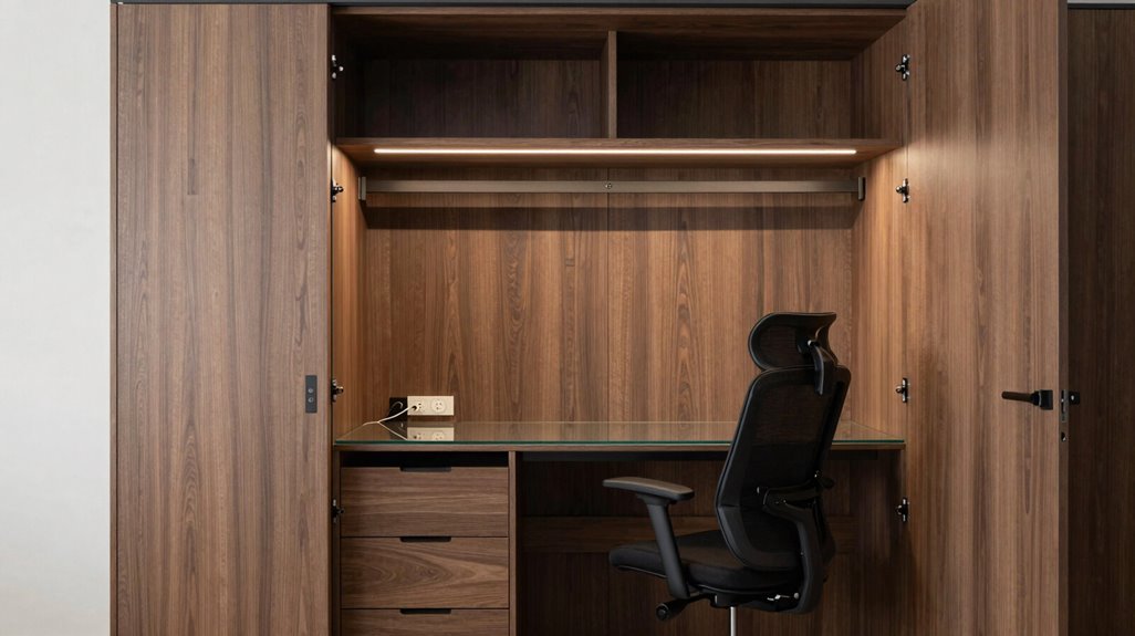 7 Genius IKEA Hacks That Look Expensive 2 full home office inside pax wardrobe