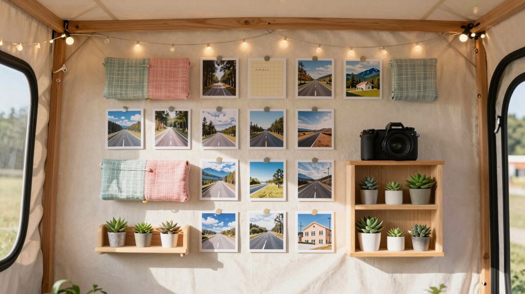 10 Cute Camper Decor Ideas That Maximize Tiny Spaces 10 gallery wall travel memories organized