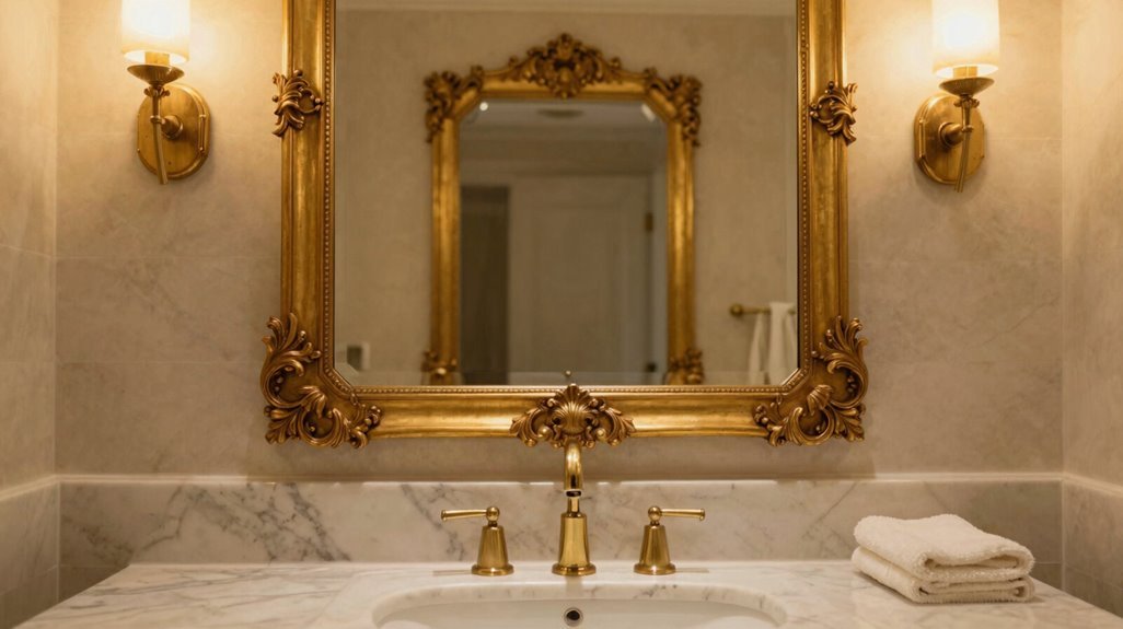 20 Stunning Bathroom Mirror Ideas to Elevate Your Space 12 gilded mirrors luxurious cohesion