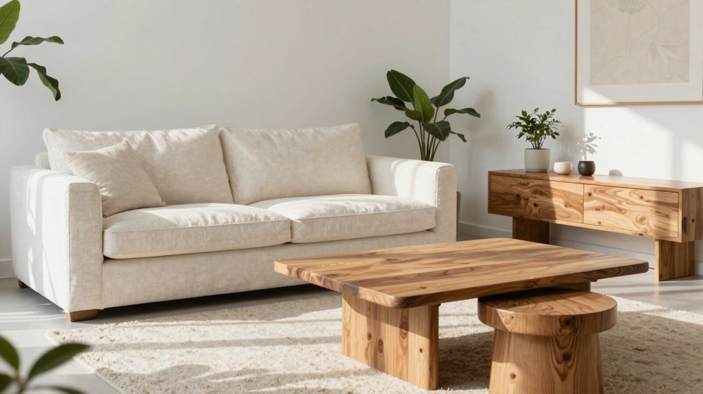 ground your white space with wood