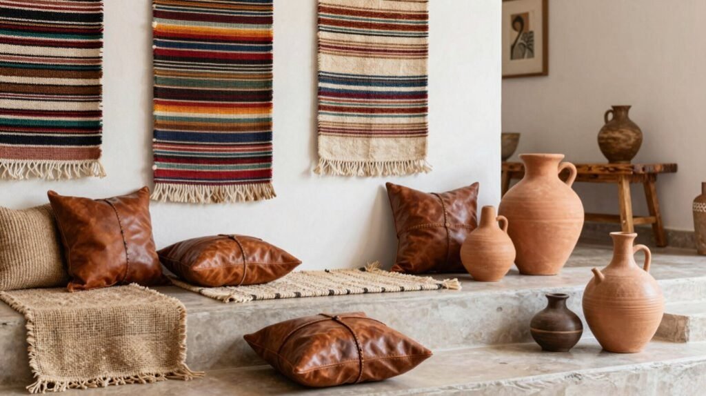 handwoven textiles natural materials layered