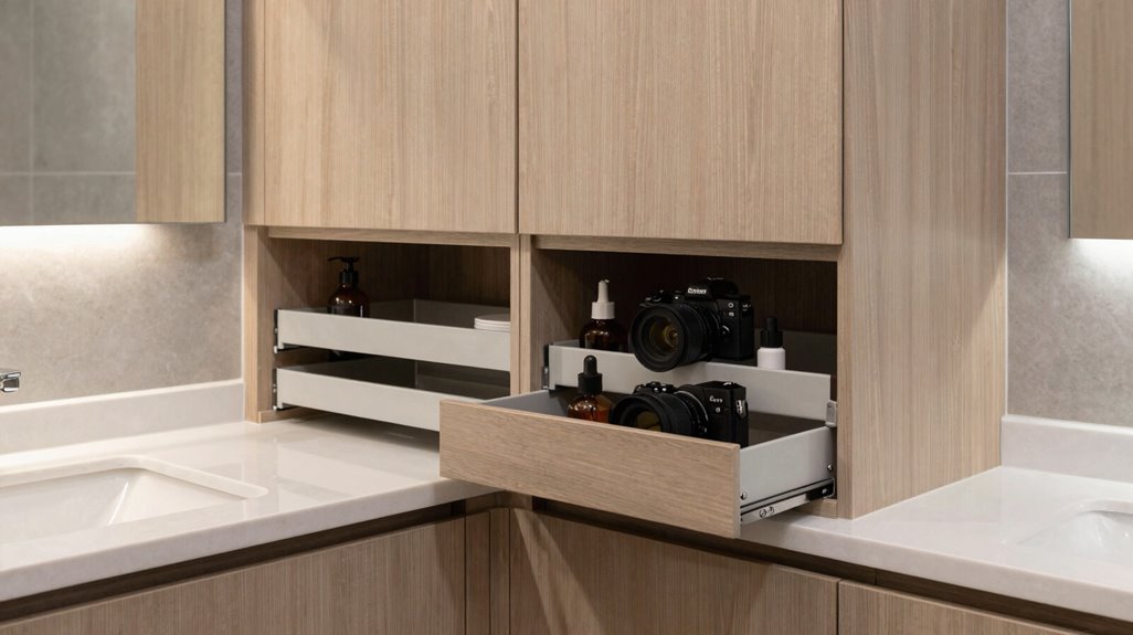 hidden bathroom storage solutions installed