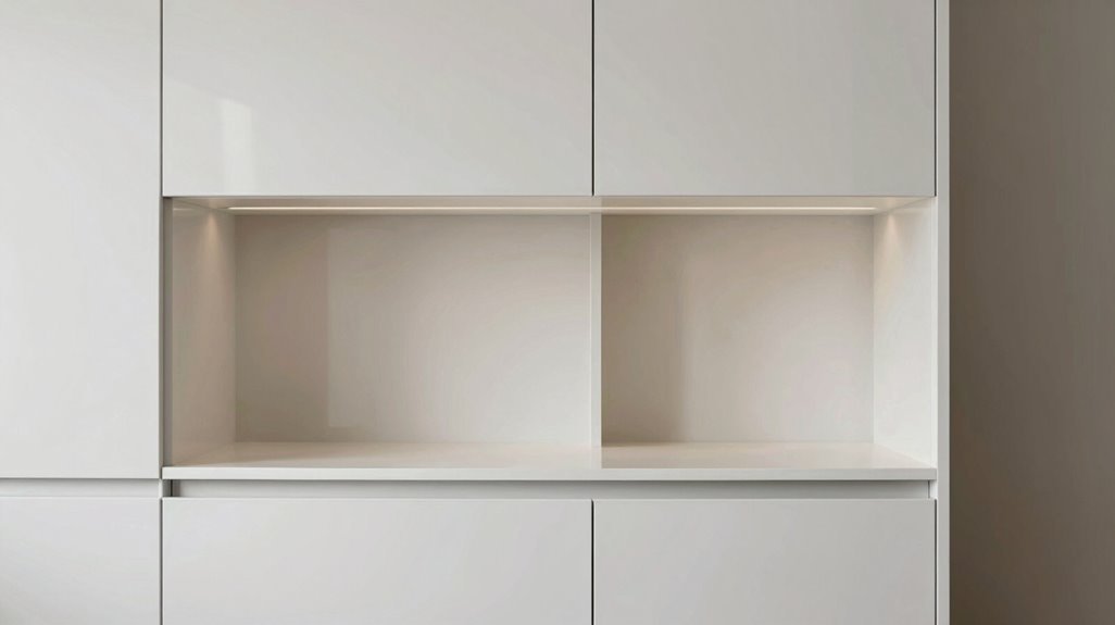 3 Kitchen Cabinet Ideas That Transform Small Spaces 3 hidden recessed storage for open shelves