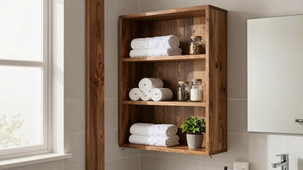 hidden shelf storage behind door