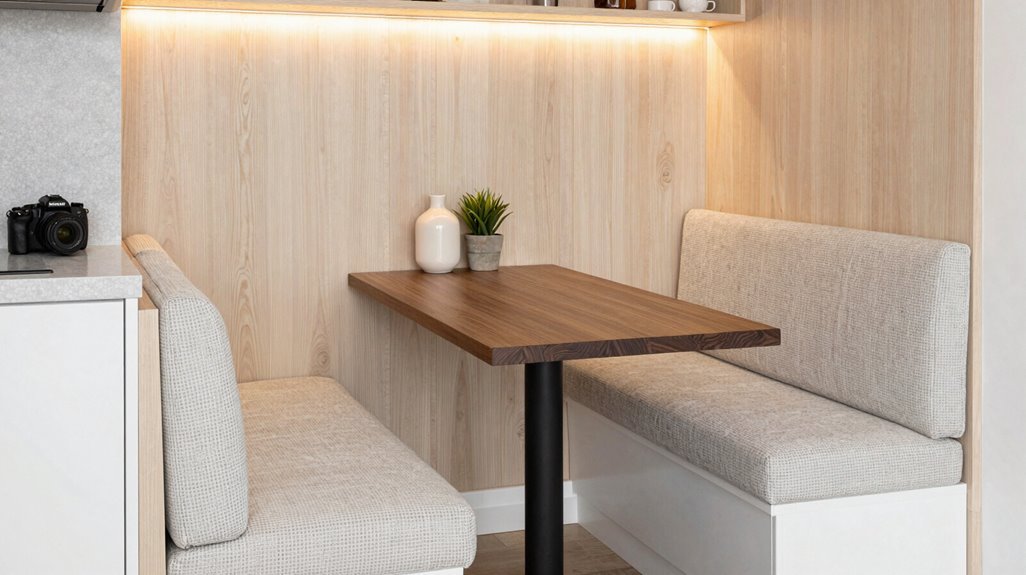 10 DIY Banquette Seating Ideas for Cozy Kitchen Nooks 10 keep banquette accessories minimal functional