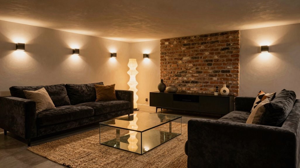 5 Basement Living Room Ideas to Transform Your Space 2 layered lighting for cozy basement