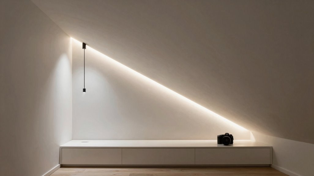 layered lighting for sloped ceilings