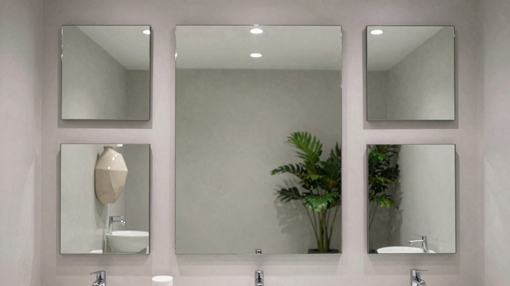 20 Stunning Bathroom Mirror Ideas to Elevate Your Space 20 layered mirrors architectural reflections