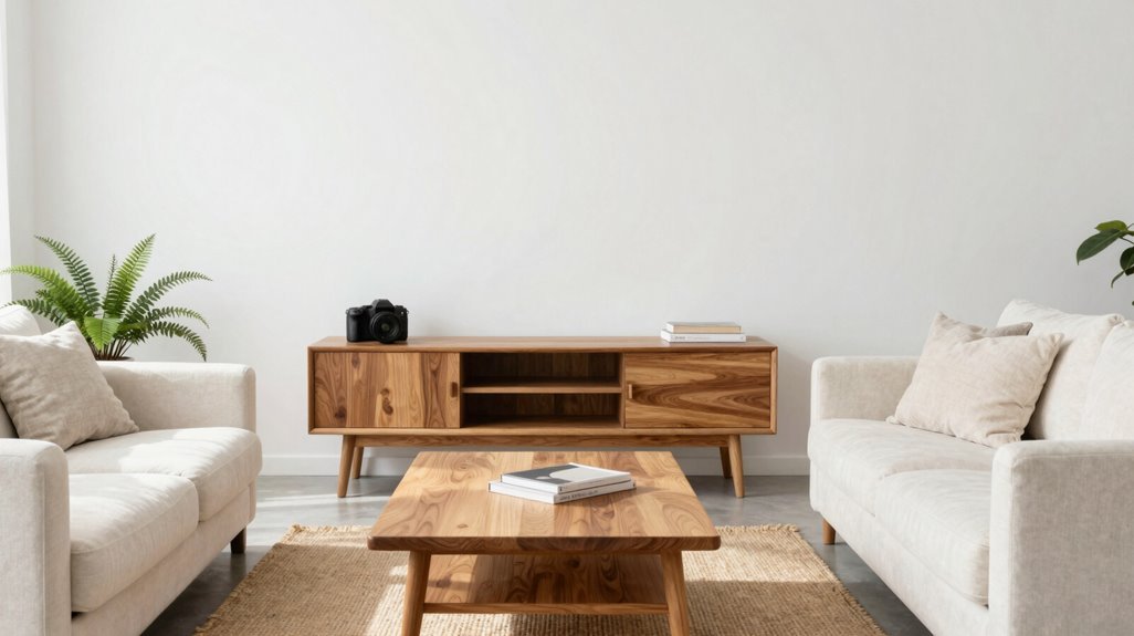 15 Ways to Create Your Dream White Living Room 4 layered wood white balance warmth