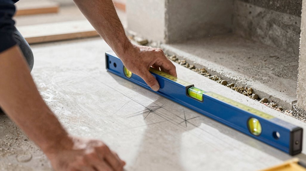 level subfloor for hearth base