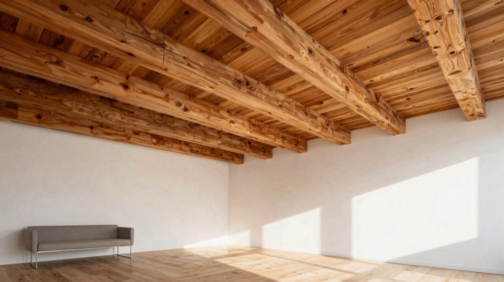 10 Faux Wood Beam Ceiling Ideas That Transform Any Room 1 lightweight faux beams grain matched finished