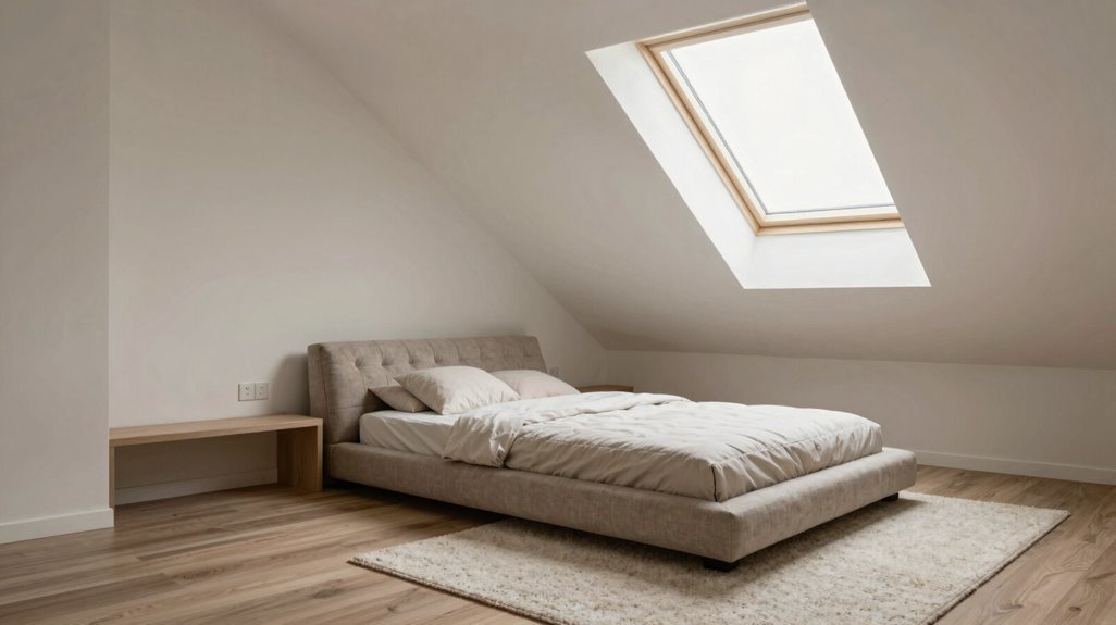 low bed under slope with seating