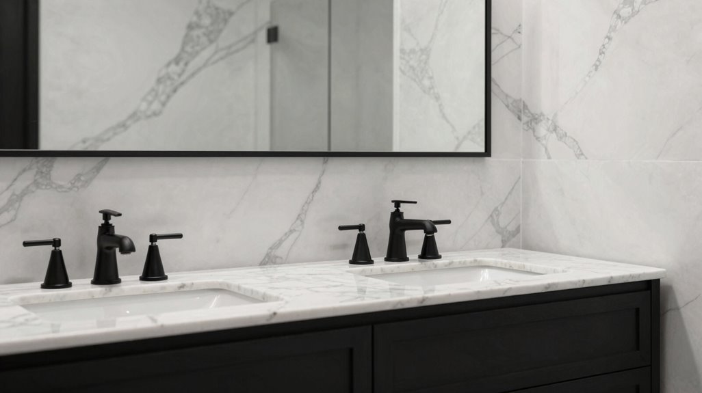 marble veining softens contrast