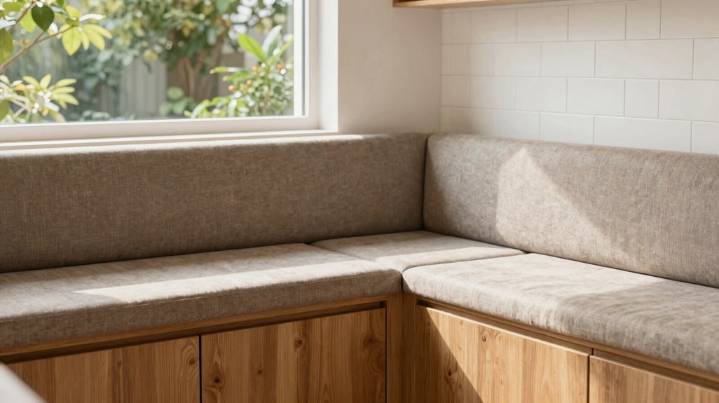 10 DIY Banquette Seating Ideas for Cozy Kitchen Nooks 7 match banquette to cabinetry cohesively