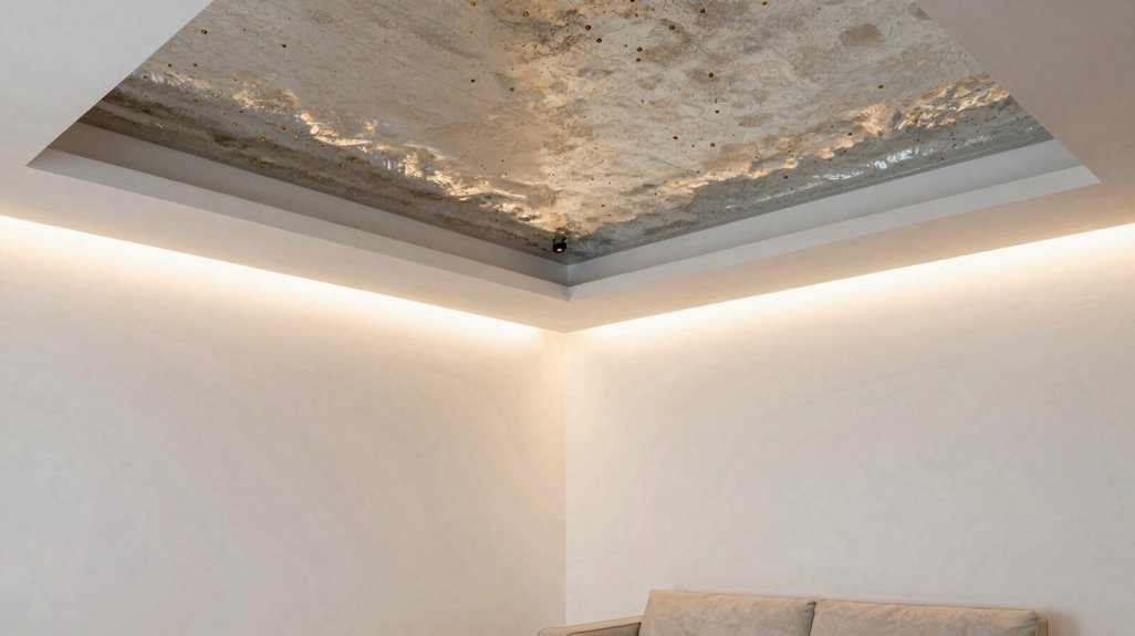 metallic mirrored ceilings enhance space